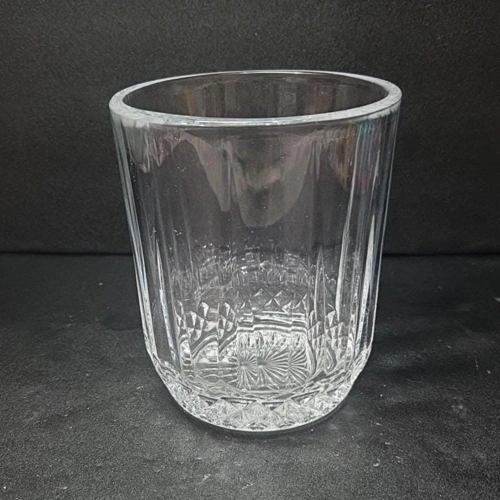 Lead Crystal Ice Bucket, Vintage Clear Glassware, Replacement Home Bar Accessory